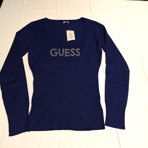 Guess Blue Long Sleeve Sweater